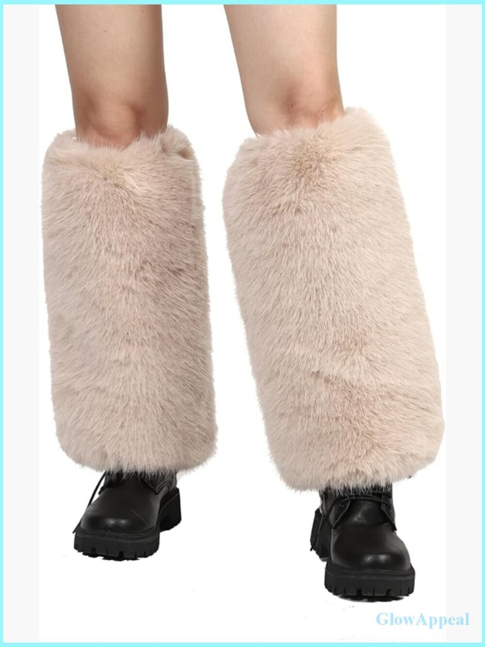 Faux Fur Leg Warmers Fluffy Winter Long Boot Socks Cuffs Cozy Warm